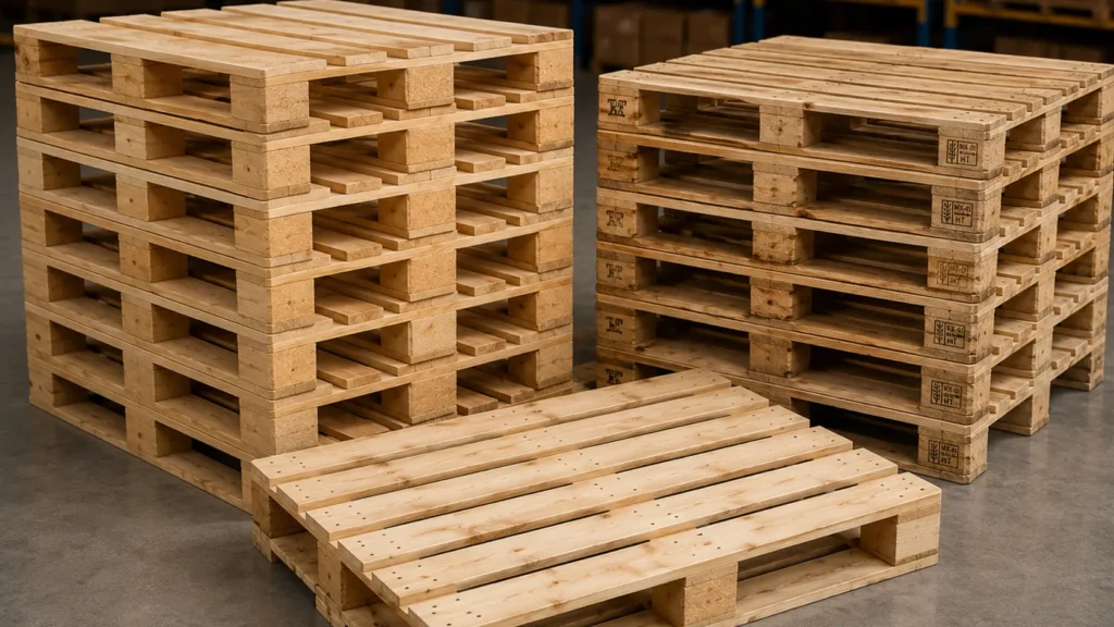 Tarimas de madera para almacenamiento y manejo de carga